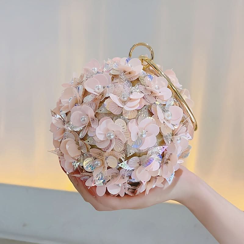Elegant Pink Rhinestone Clutch Purse for Women