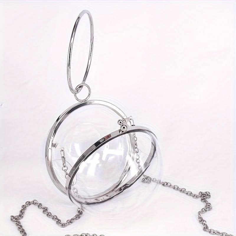 Transparent Acrylic Ball Clutch Crossbody Bag