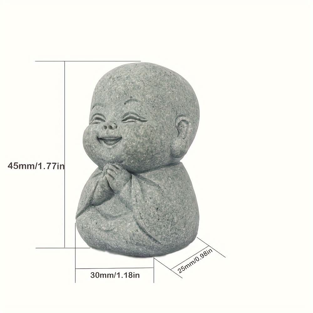 Set of 4 Mini Monk Figurines – Cute Resin Tea Pets & Home Decor