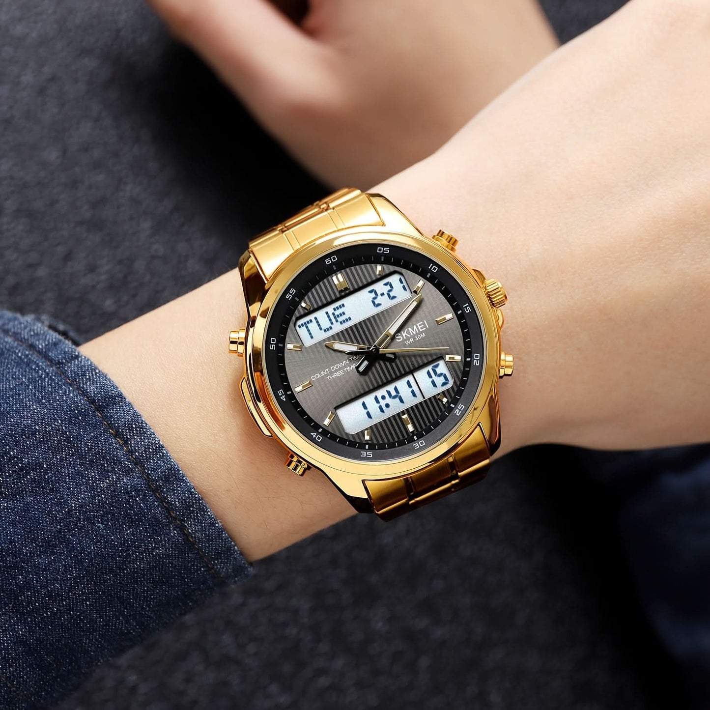 Men’s Multifunction Sports Watch – Digital & Analog, Chronograph, Luminous