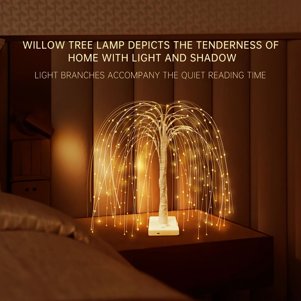 Willow Tree LED Night Light – 8 Modes, USB Powered, Touch Control