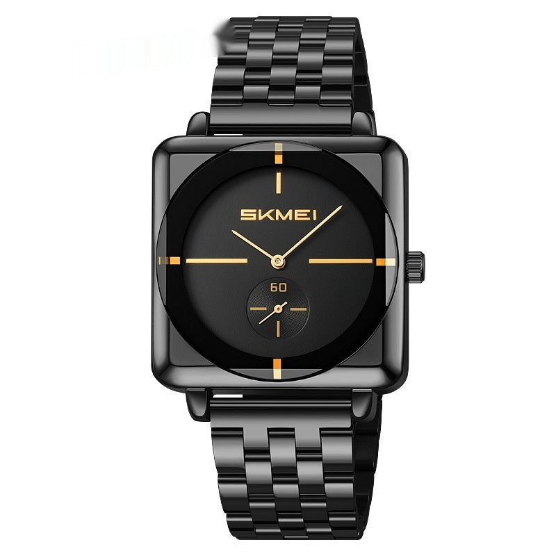 Skmei 2413 Square Steel Band Stylish Standalone Seconds Quartz Watch For Men