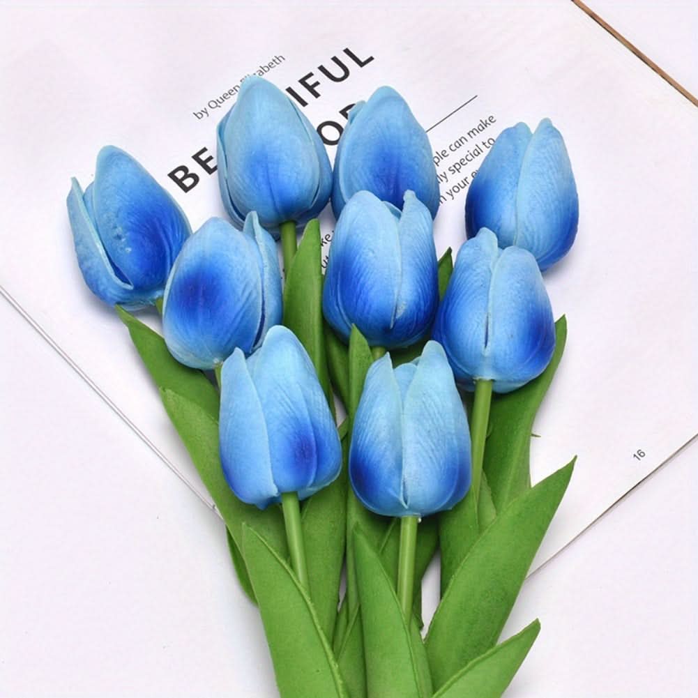 5pcs Realistic Mini Tulip Set – PU Artificial Flowers