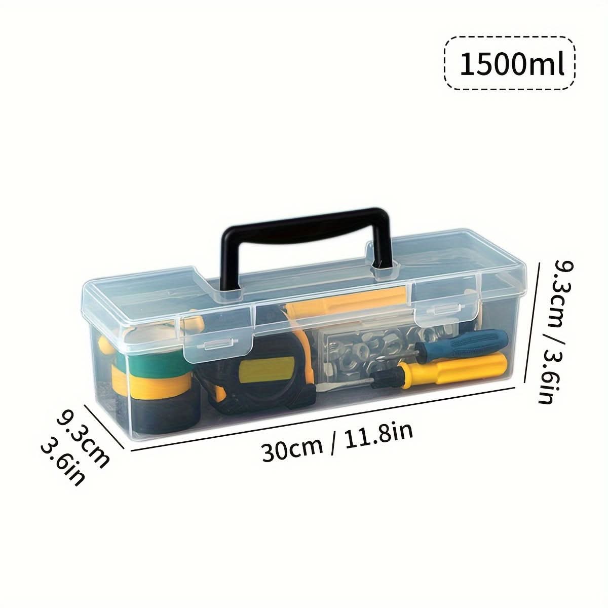 Transparent Plastic Portable Tool Storage Box
