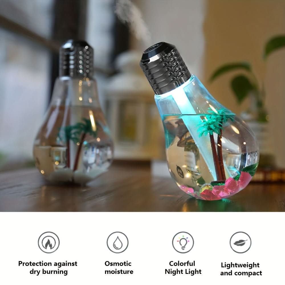 USB Light Bulb Humidifier with Nightlight