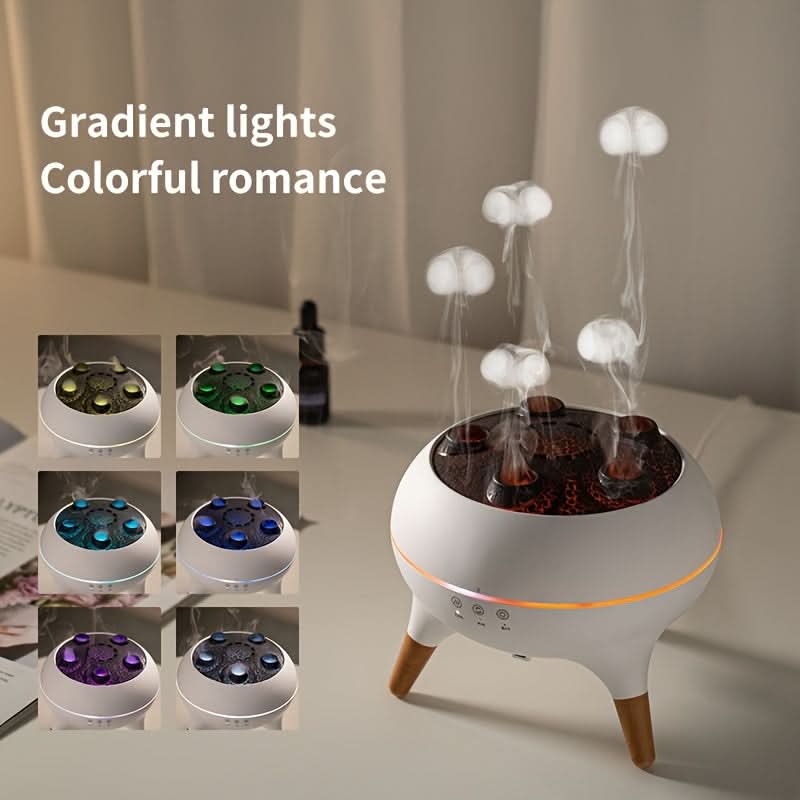 Multi-Spray Humidifier with Remote Control - Colorful Jellyfish Aromatherapy Machine