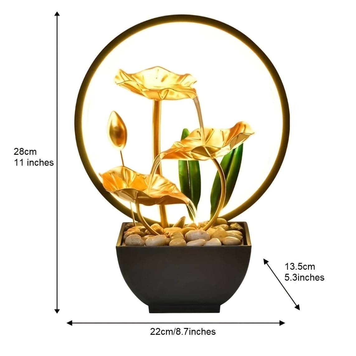 Mini USB Powered Tabletop Fountain - Natural Rocks, LED Lights & Soothing Sounds