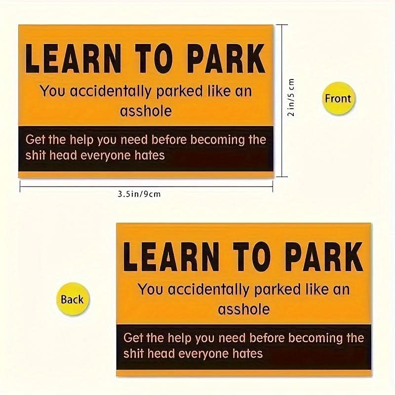 Parking Stickers – Humorous Irregular Decals | Novelty Car Warning Labels