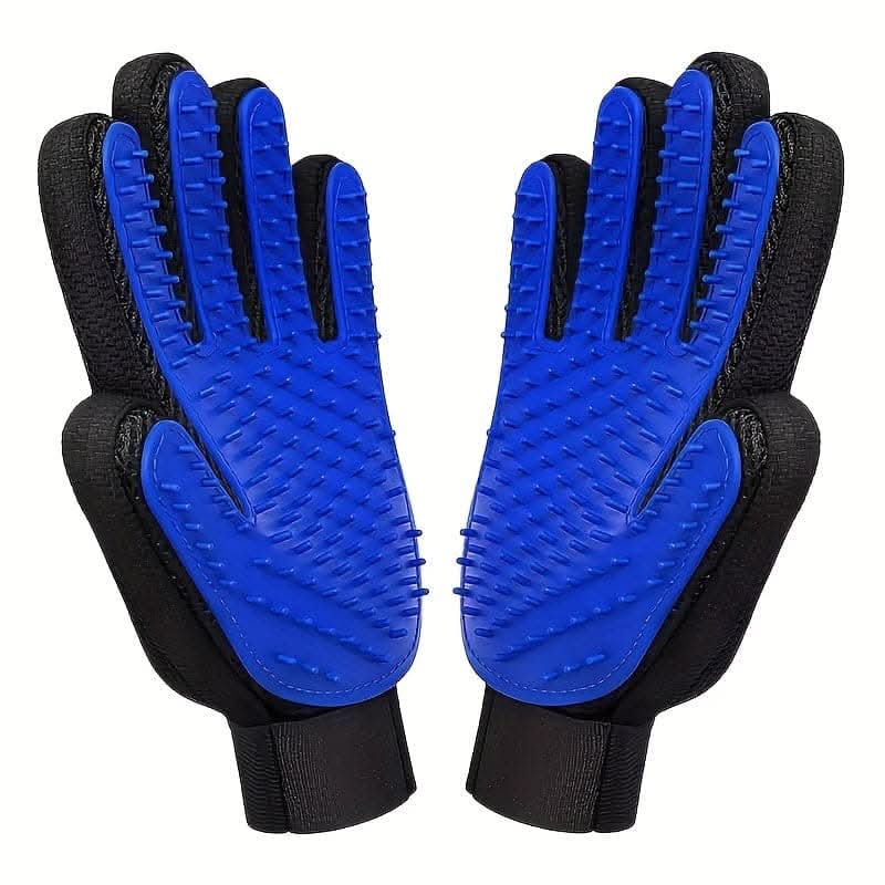 2pcs Deluxe Pet Grooming Gloves with Soft Bristle Mitts