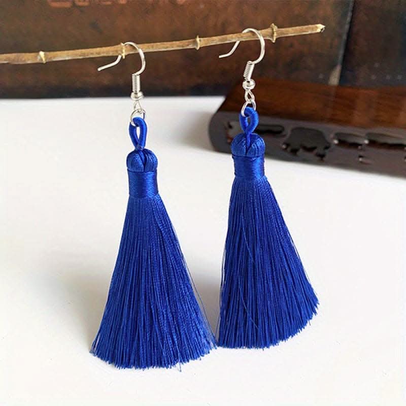 Colorful Tassel Dangle Earrings – Boho Ethnic Style
