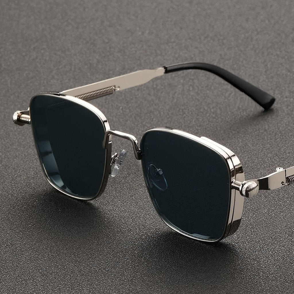 Steampunk Chic Square Frame Sunglasses – Retro Fashion for All