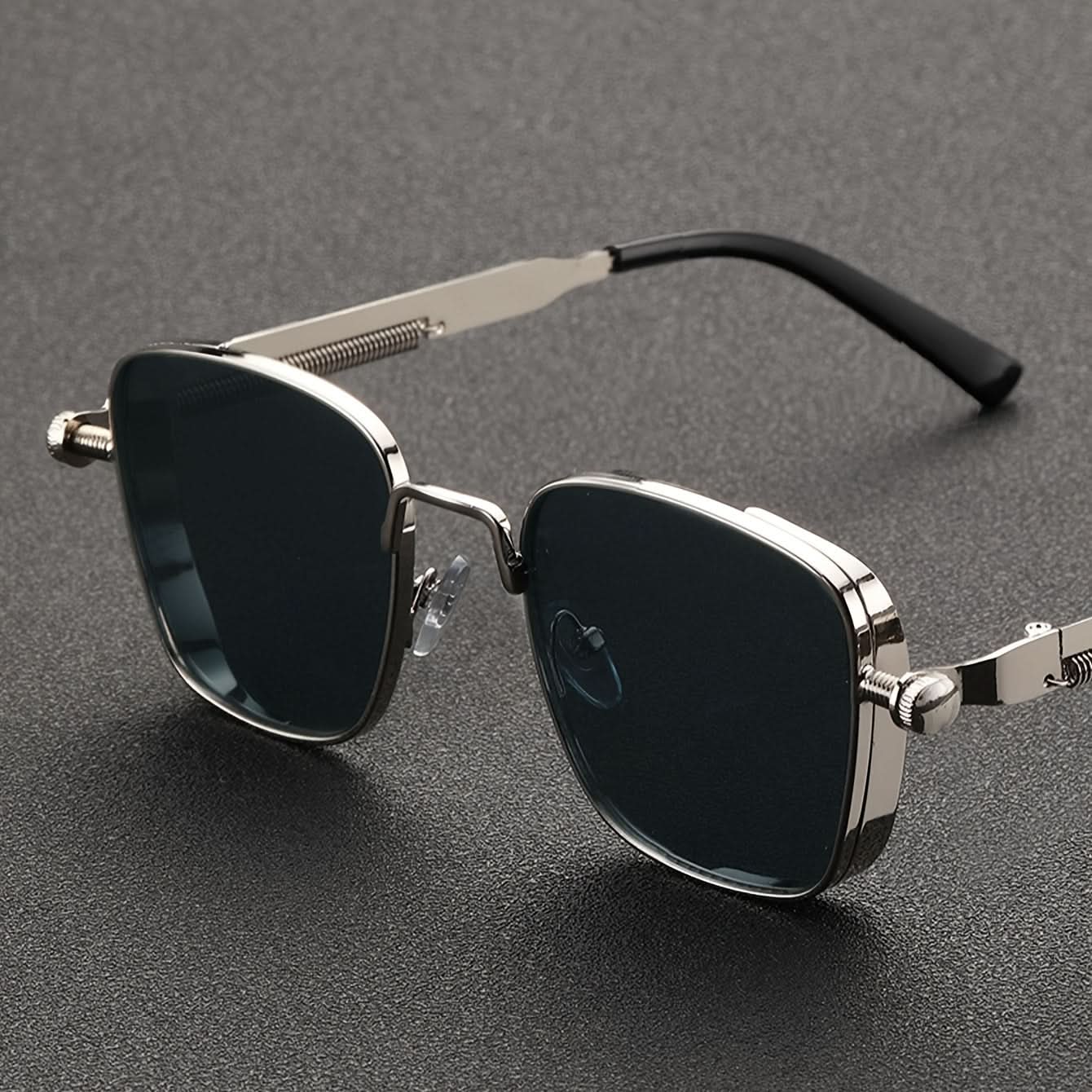 Steampunk Chic Square Frame Sunglasses – Retro Fashion for All
