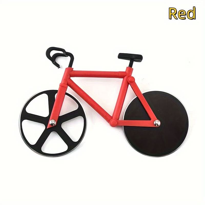 Bicycle-Shaped Pizza Cutter with Dual Stainless Steel Wheels