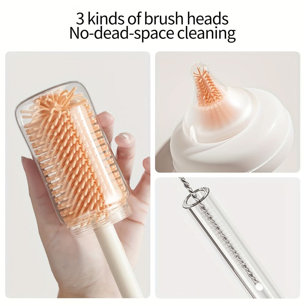 Silicone Bottle & Pacifier Brush Set with Storage Box