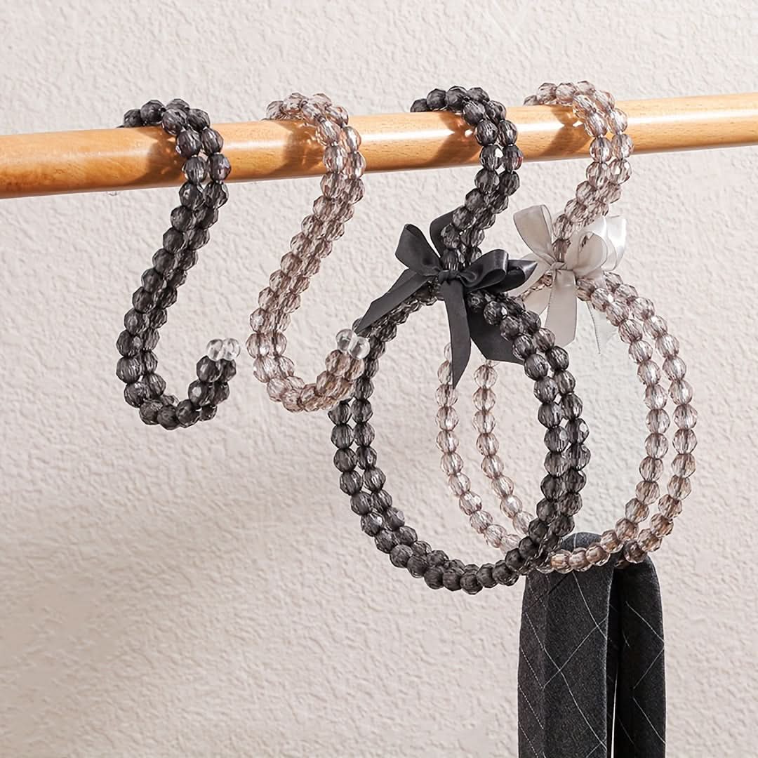 2-Pack Decorative Scarf Ties with Diamond Bead & Bow Accents
