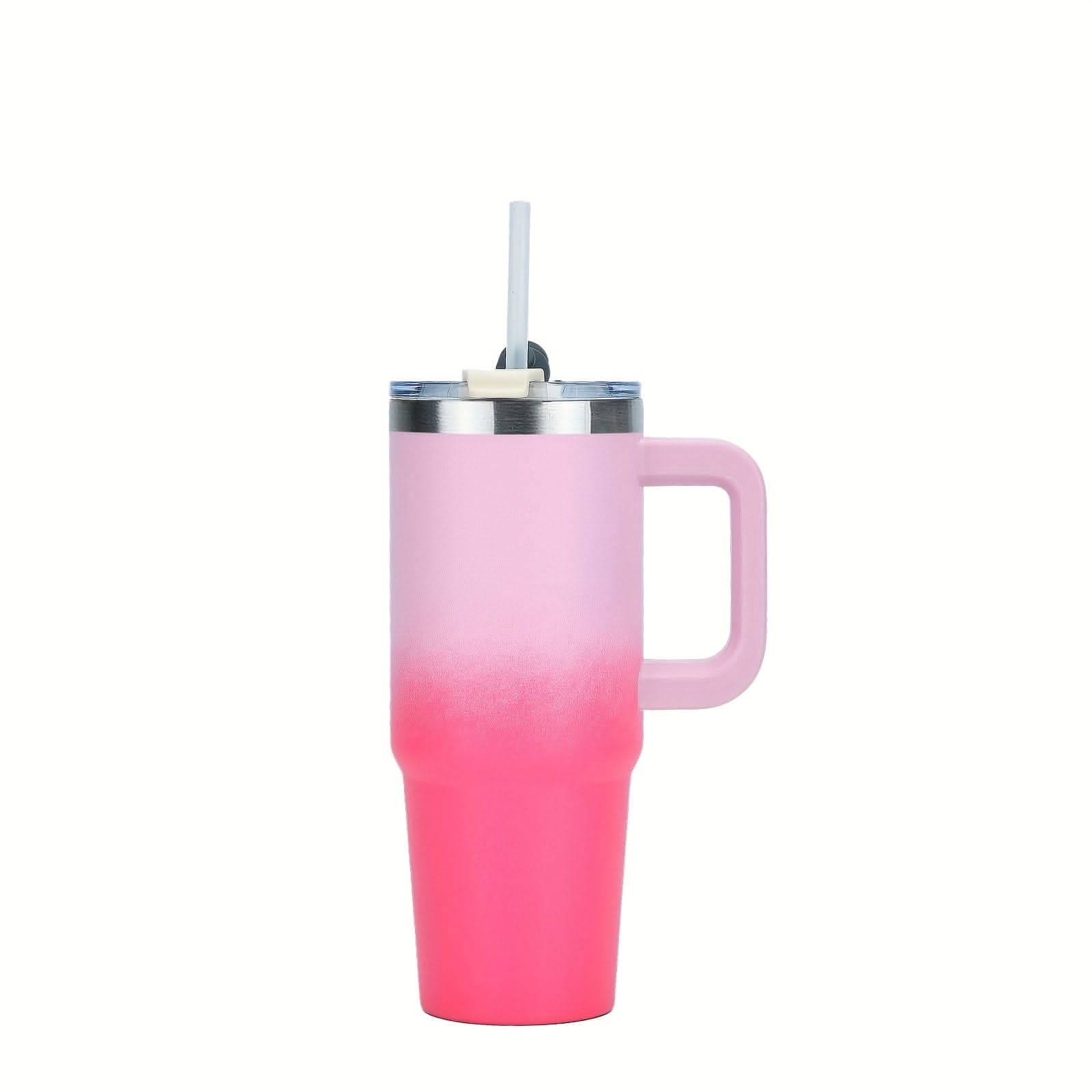 Stainless Steel Tumbler with Handle & Straw