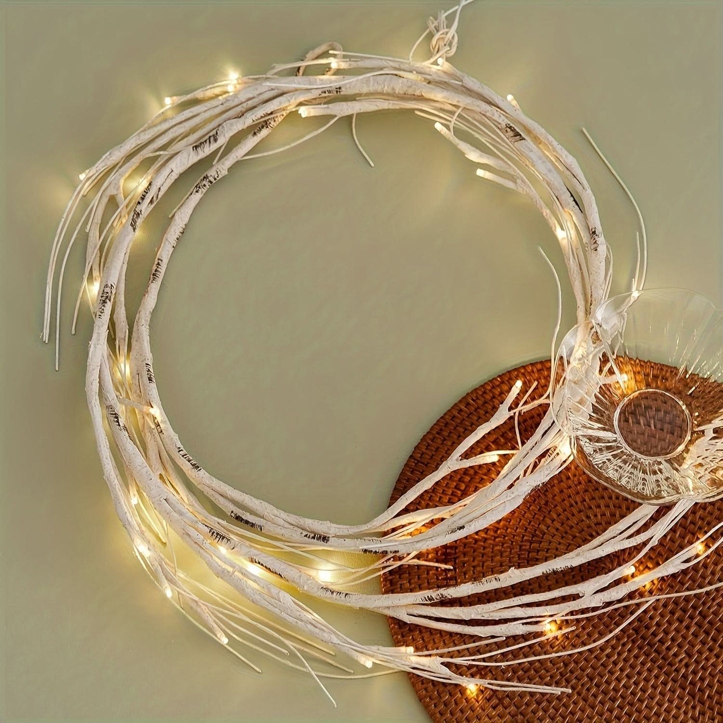 6ft Pre-Lit Birch Garland with 48 LEDs - Battery Operated, Remote & Timer Control