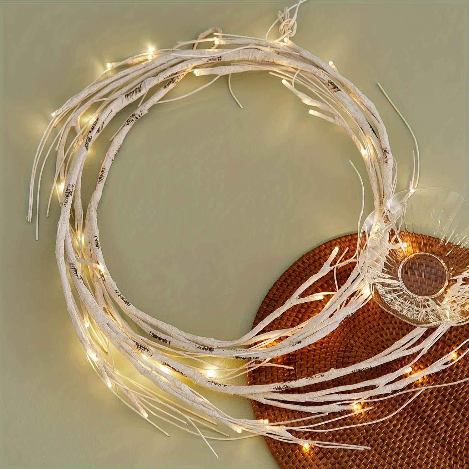 6ft Pre-Lit Birch Garland with 48 LEDs - Battery Operated, Remote & Timer Control