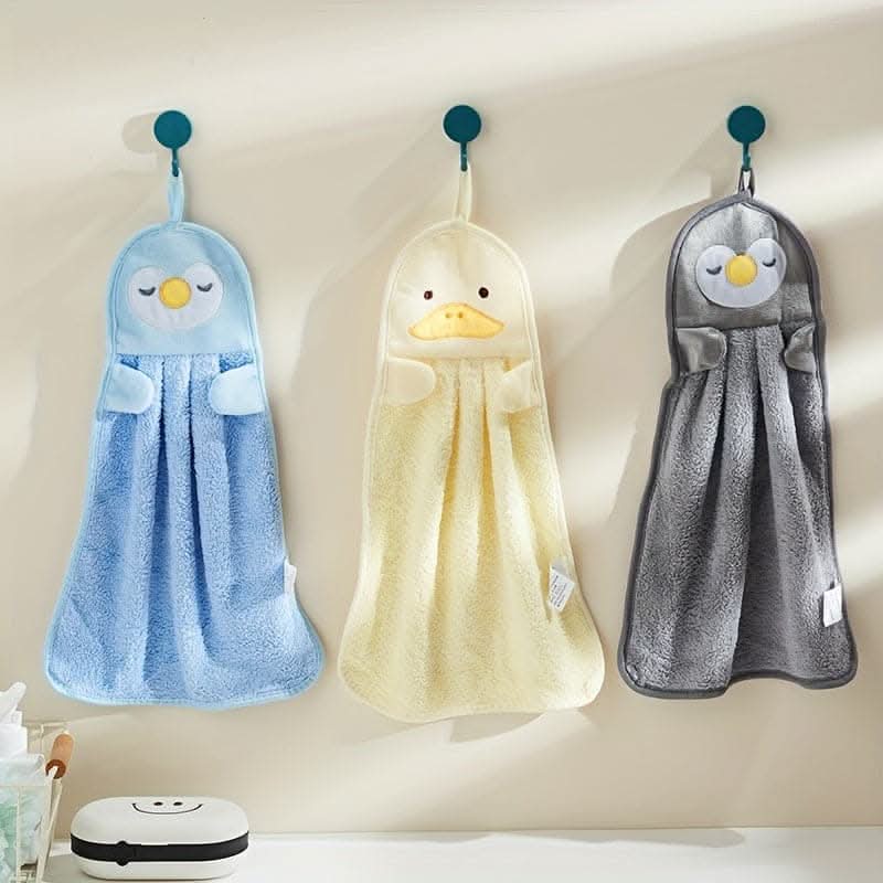 3pcs Cartoon-Shaped Hand Wipe Towel - Hangable, Absorbent, Soft & Skin-friendly Hand Washing!