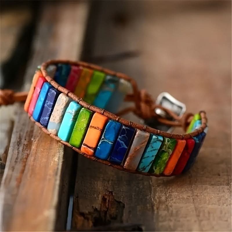 Men's Bohemian Woven Bracelet with Turquoise Stone