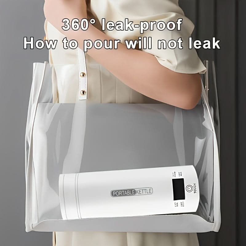 Portable Electric Travel Kettle – 500ML, 4 Presets, Stainless Steel