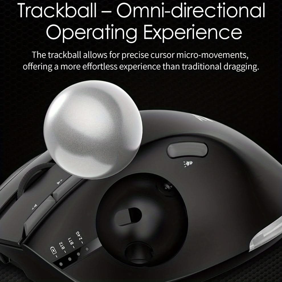 Dual Mode Wireless Trackball Mouse - 2.4G & Bluetooth