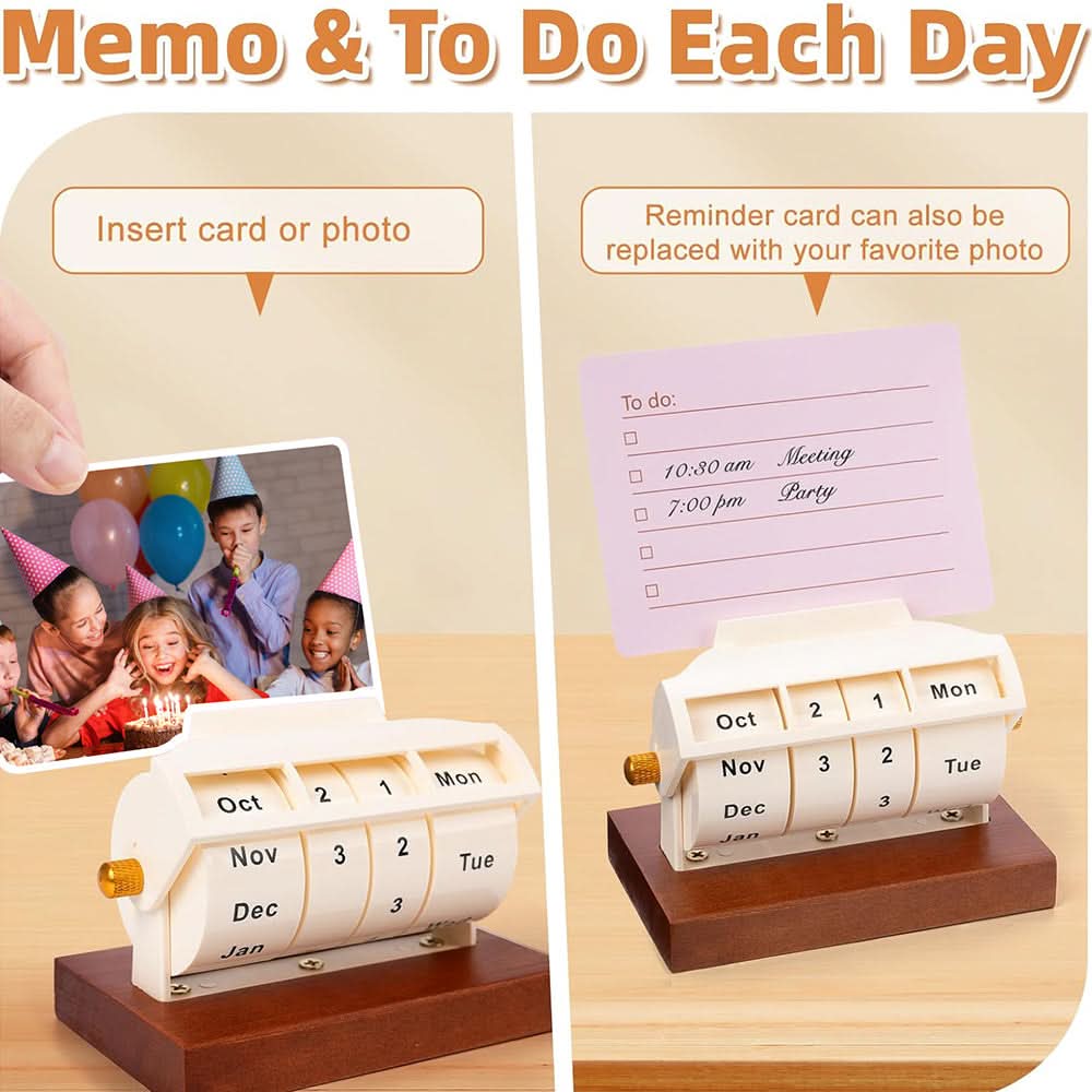 Wooden Desk Calendar with Memo Pad