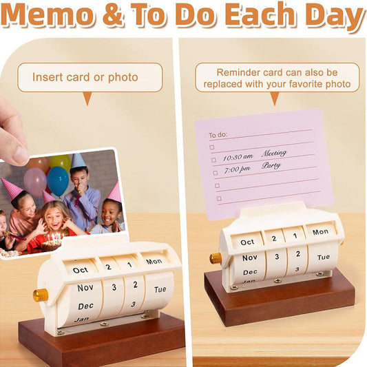 Wooden Desk Calendar with Memo Pad