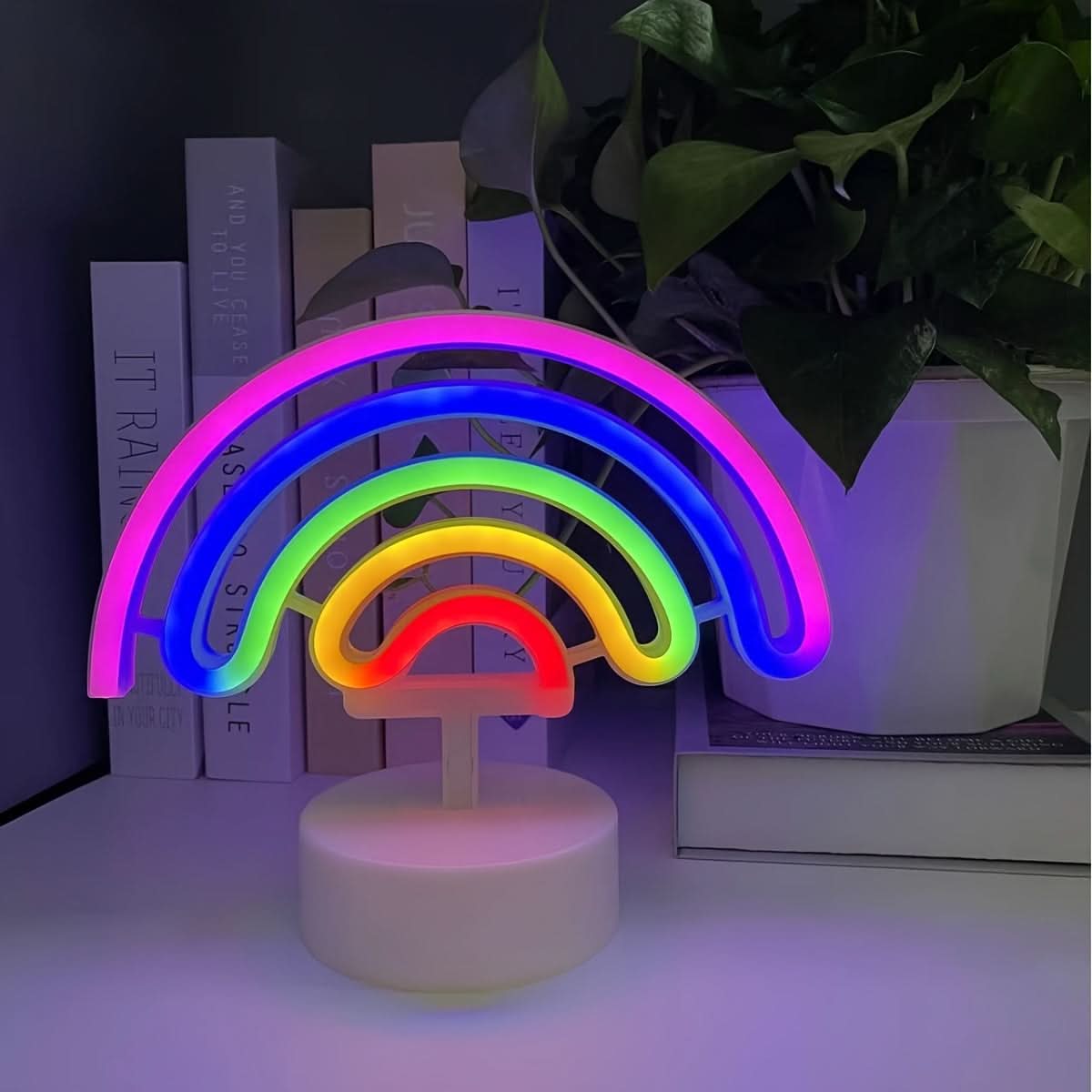 Battery-Powered Neon Rainbow Night Light Lamp