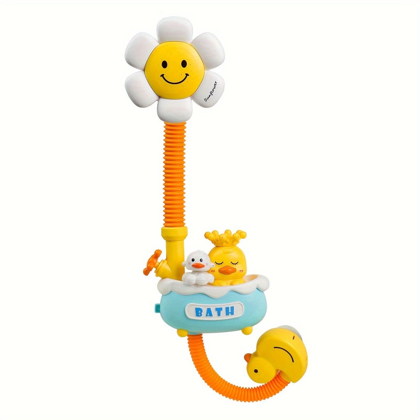 Baby Shower Toy with Electric Sprinkler-Fun Duck Water Play Bathtub Toy Set for Infants
