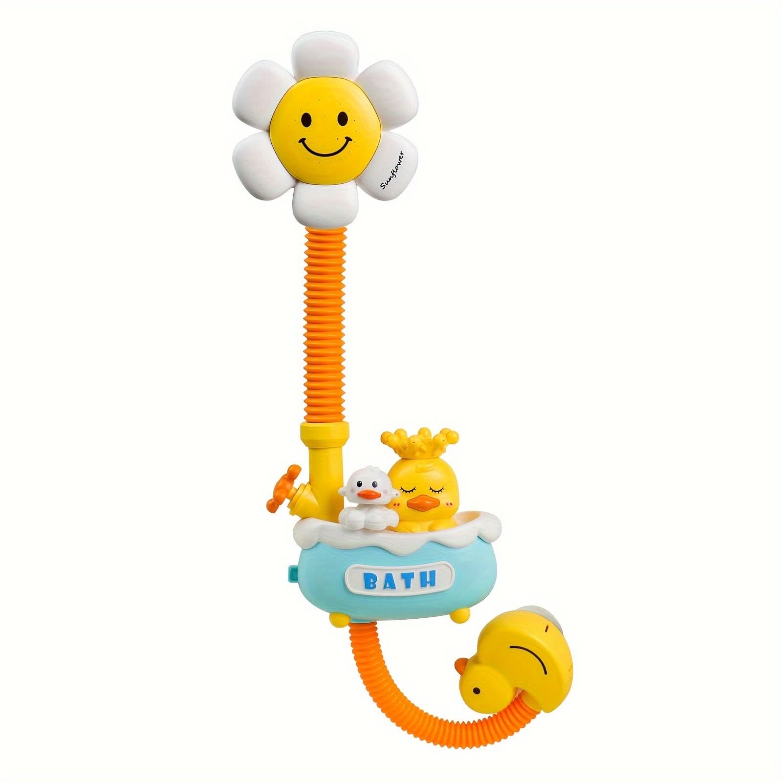 Baby Shower Toy with Electric Sprinkler-Fun Duck Water Play Bathtub Toy Set for Infants