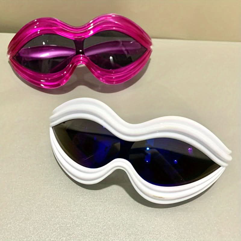 Oversized Lip Sunglasses for Women & Men - Inflated, Decorative Shades for Beach Parties