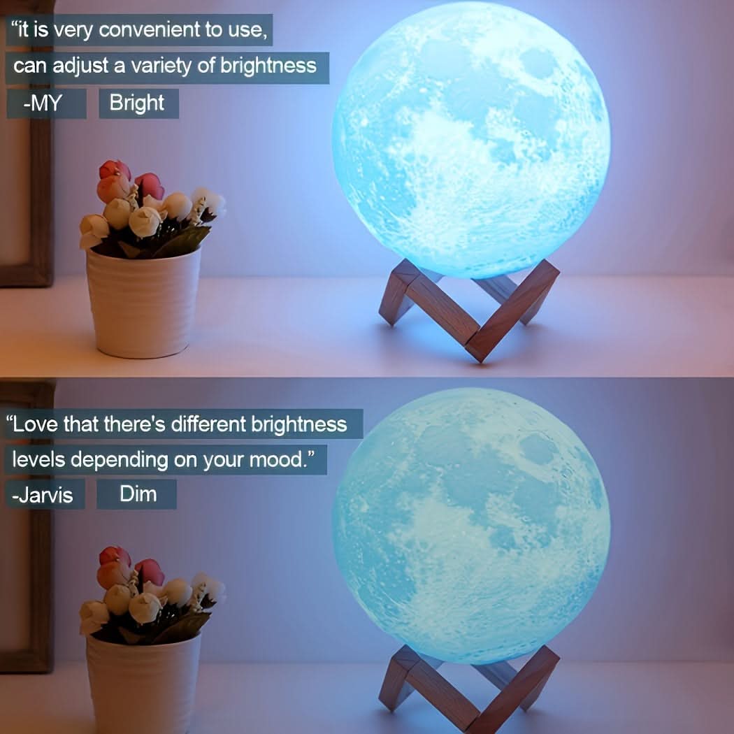 3D Printed Color-Changing Moon Lamp, USB