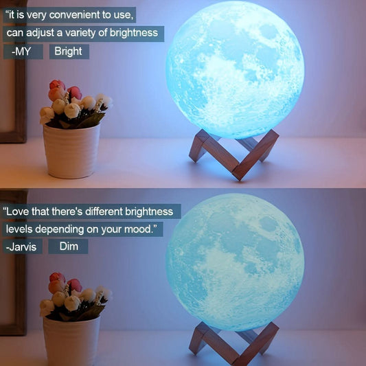 3D Printed Color-Changing Moon Lamp, USB