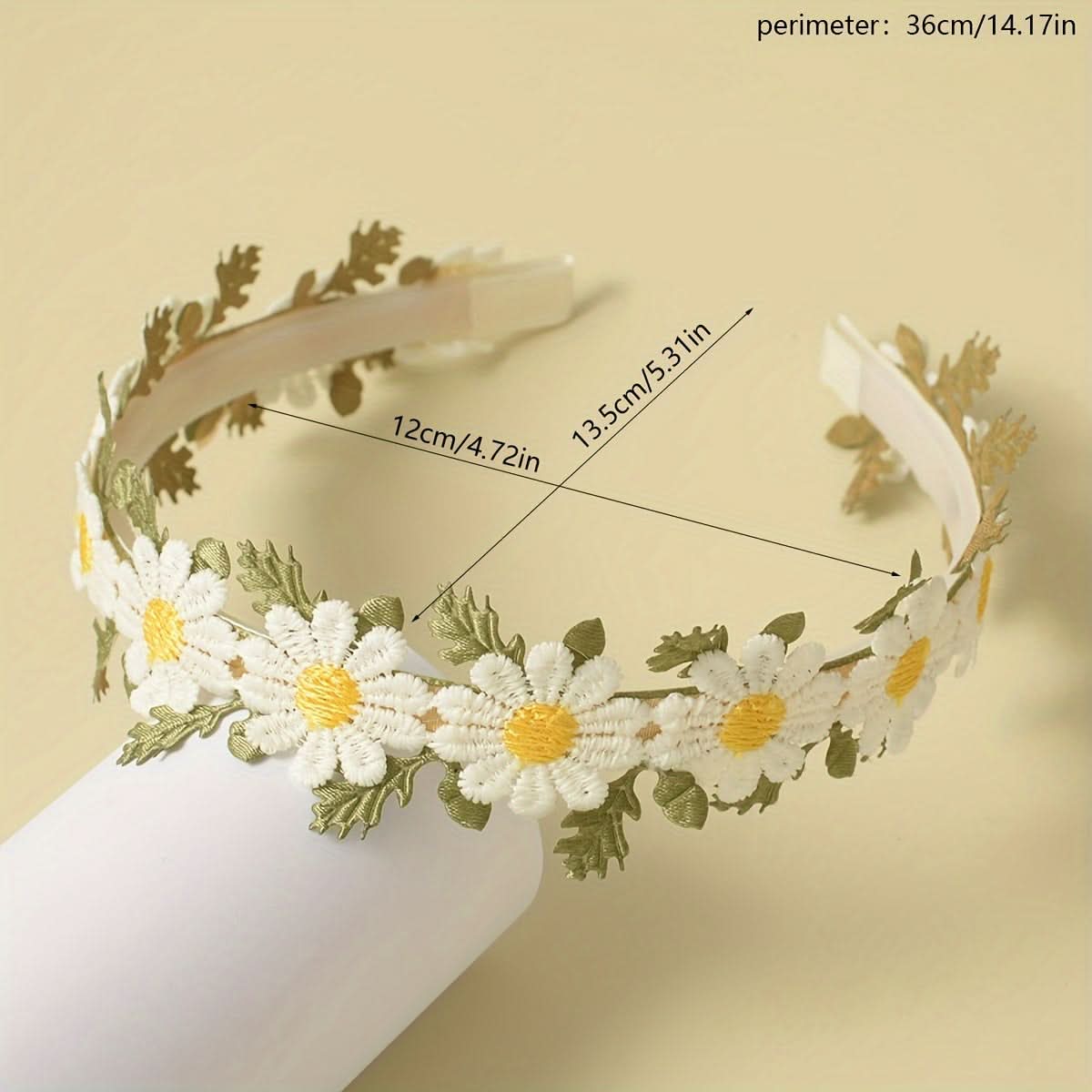 Exquisite Daisy Flower Wide Brim Hair Hoop