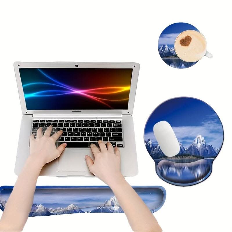 3-Piece Ergonomic Wrist Rest and Mouse Pad Set