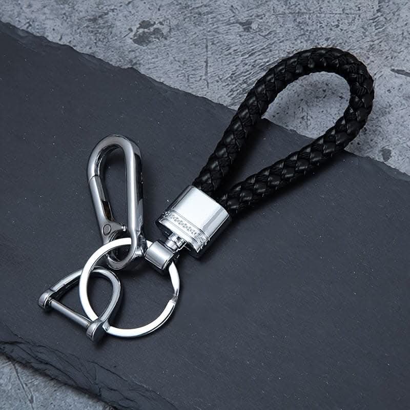 Premium Men's Metal Woven Rope Car Keychain