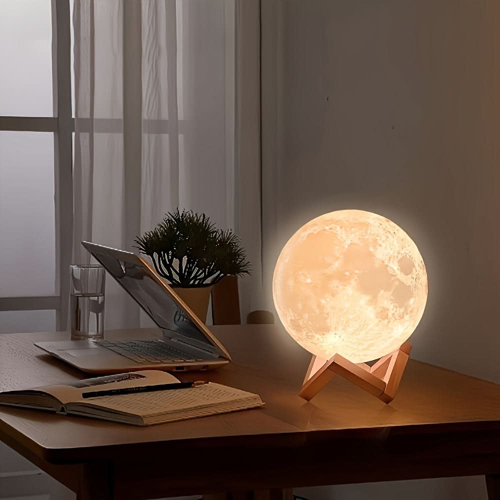 3D Printed Color-Changing Moon Lamp, USB