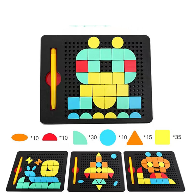 Magnetic Beads Drawing Board with Magnetic Pen and Puzzle