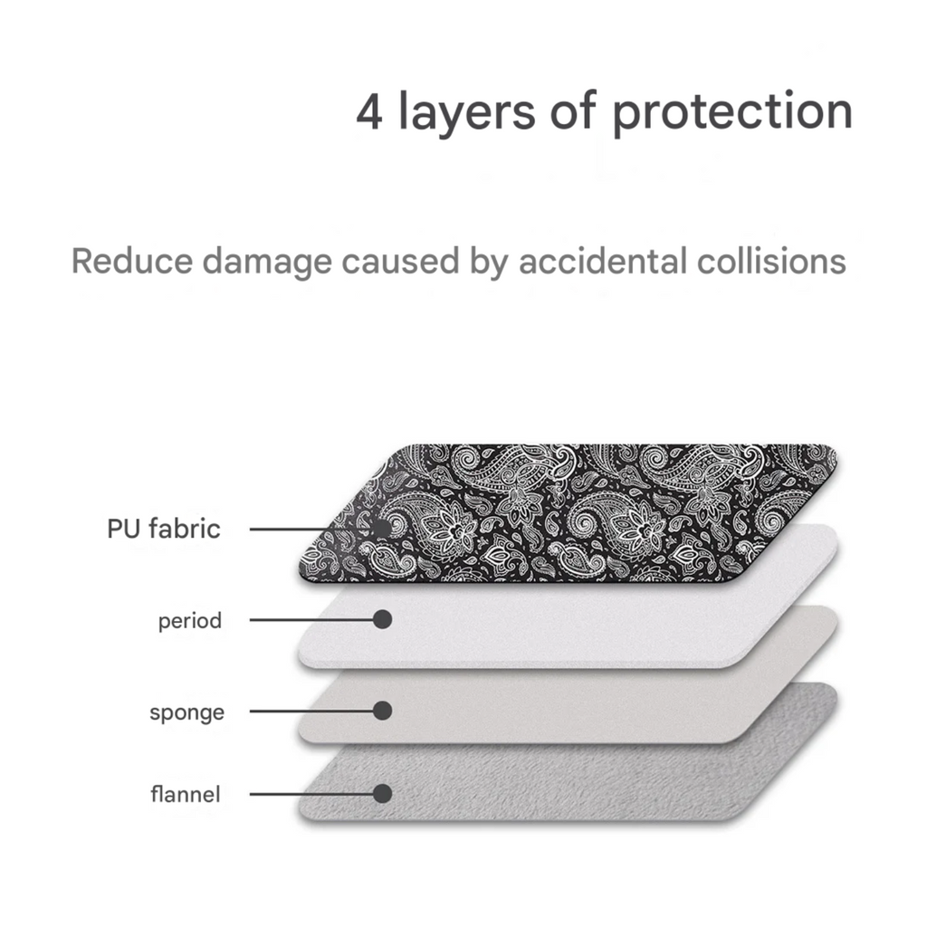 Slim Laptop Sleeve – Lightweight PU Case with Floral Paisley Print (11"-15")