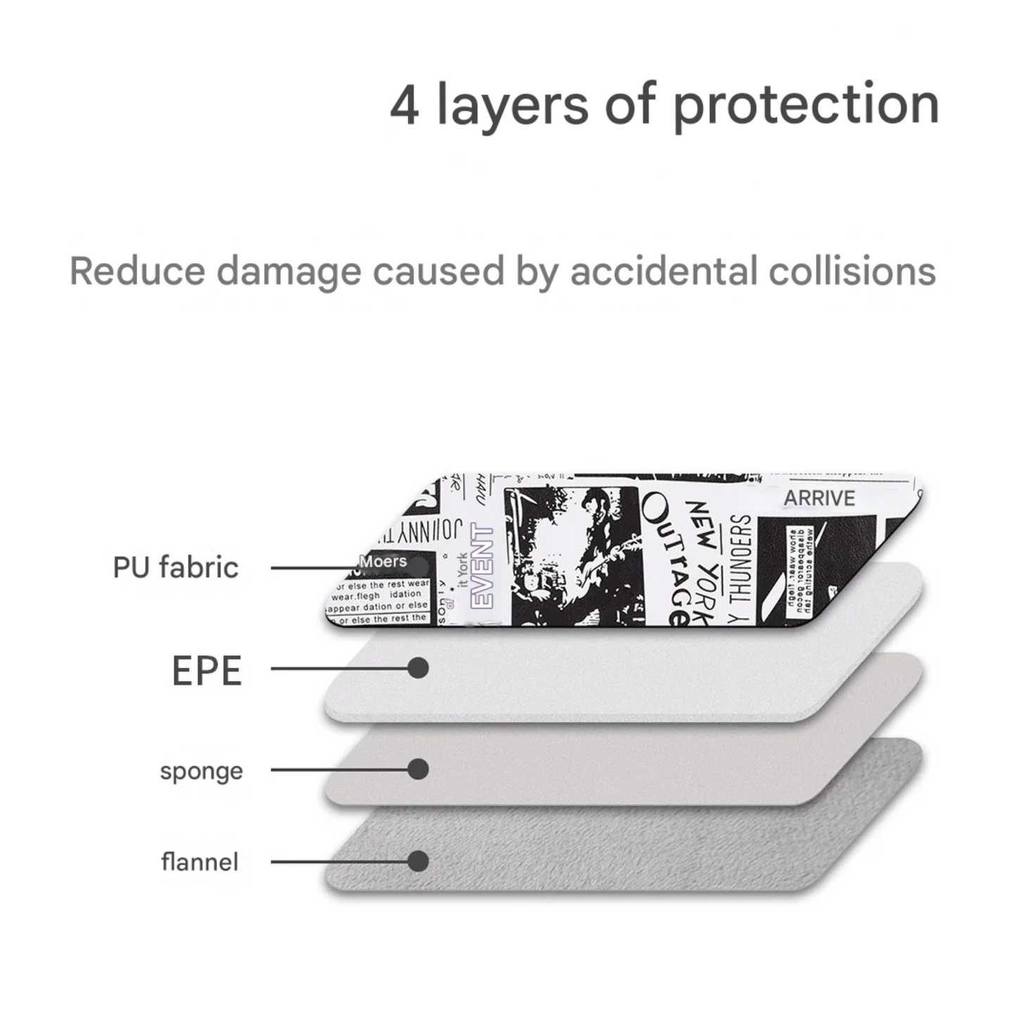 Retro Comic PU Laptop Sleeve – Shockproof & Wear-Resistant Newspaper Print (11–15 Inch)