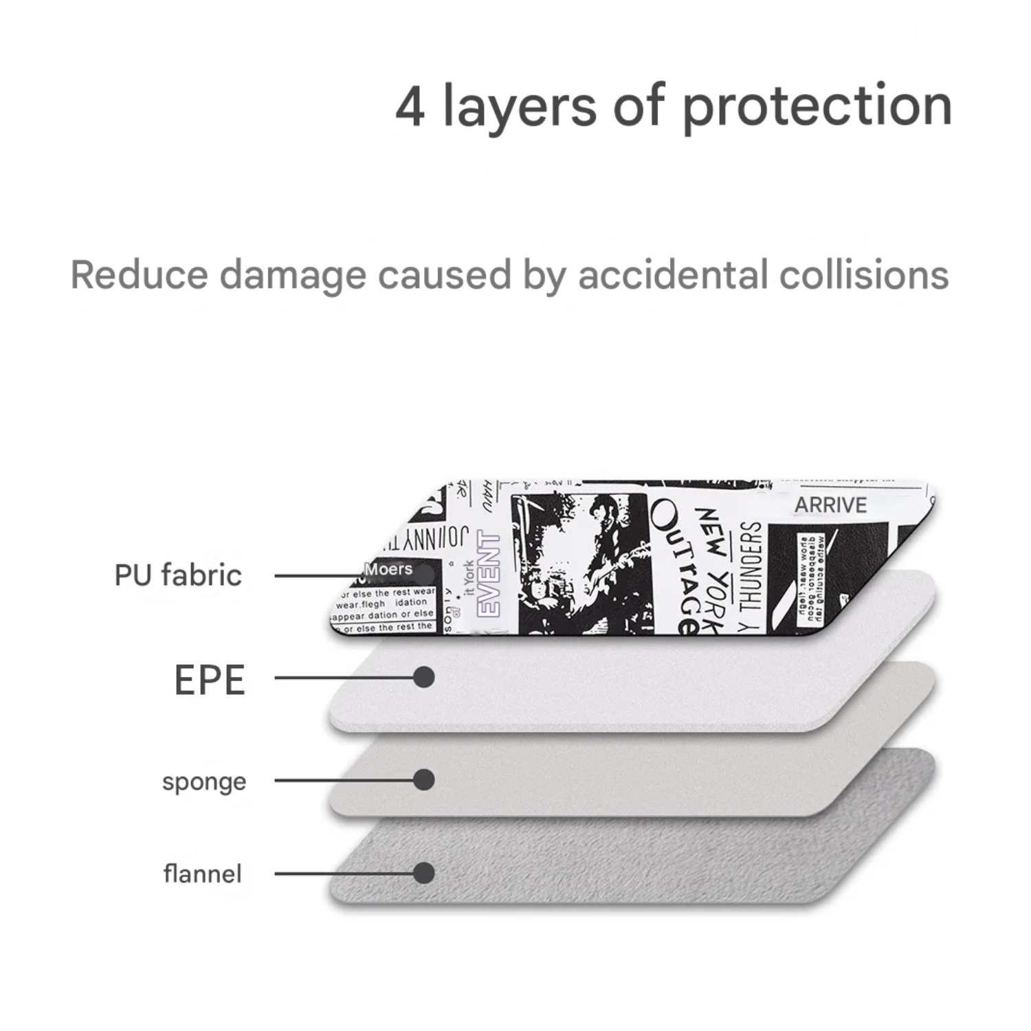 Retro Comic PU Laptop Sleeve – Shockproof & Wear-Resistant Newspaper Print (11–15 Inch)