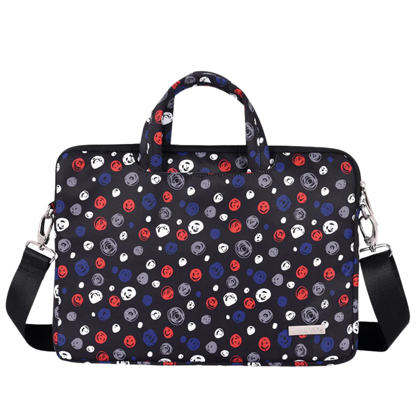 Smiley Dots Waterproof Laptop Sleeve – 13" to 15" – Shock-Resistant with Handle & Strap