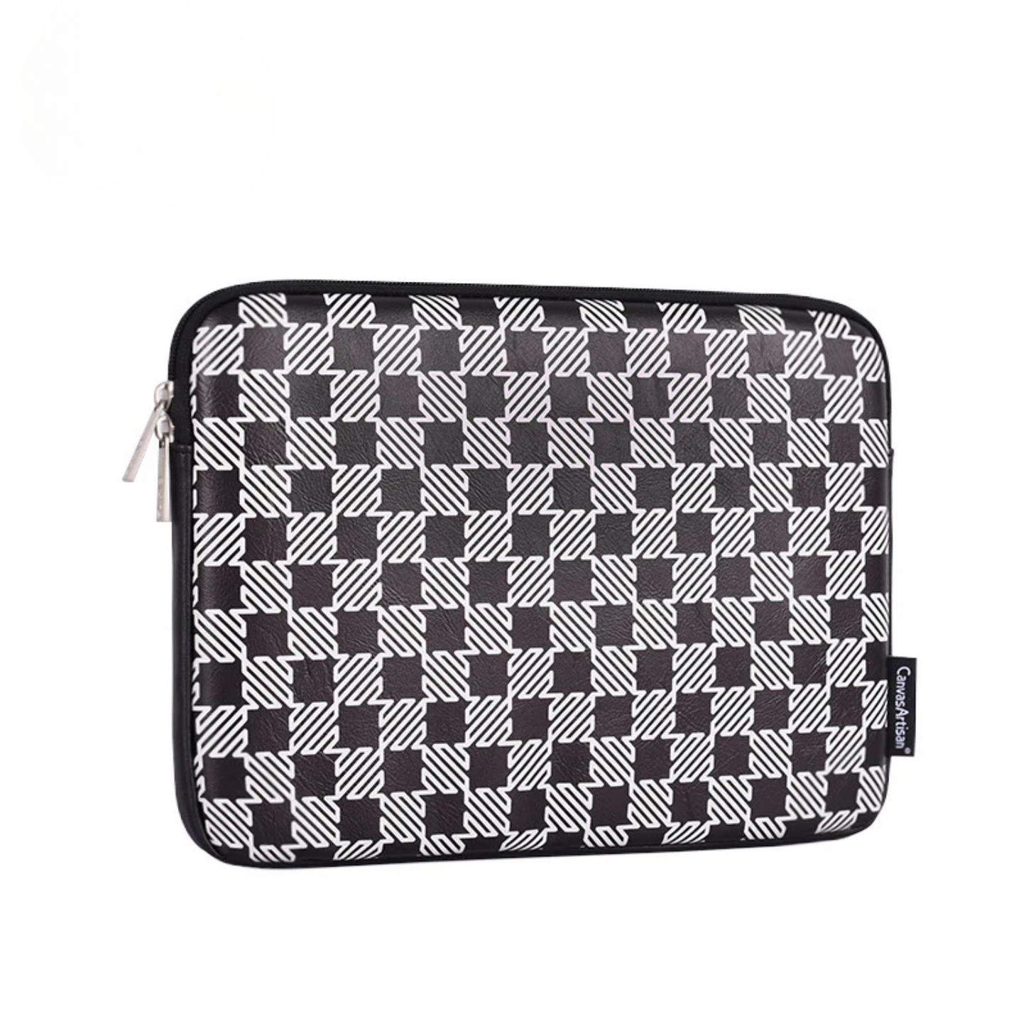 PU Leather MacBook Sleeve – Shock-Resistant Houndstooth Case for 13"–16.2" Laptops