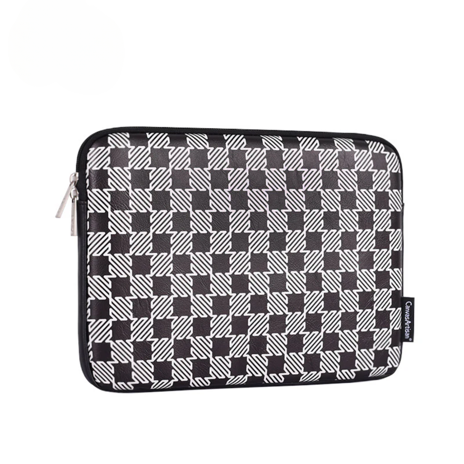 PU Leather MacBook Sleeve – Shock-Resistant Houndstooth Case for 13"–16.2" Laptops