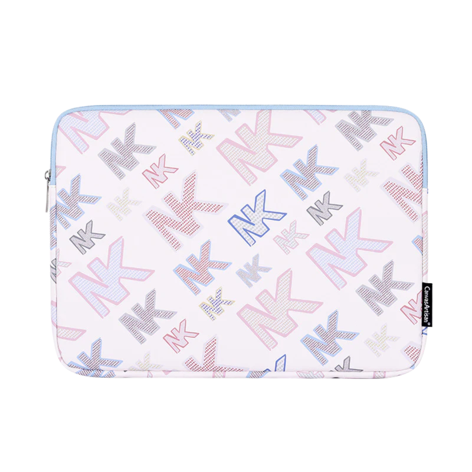 PU Laptop Sleeve with NK Monogram Print – Shock-Resistant Case for 11–15" Devices