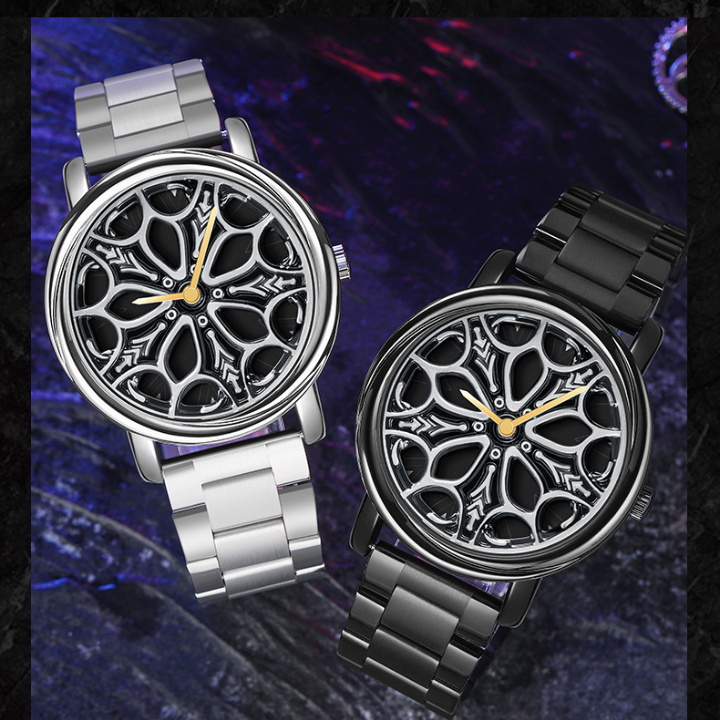 Sanda Men’s Quartz Watch – Rotating Dial, Stainless Steel Strap, Waterproof Timepiece