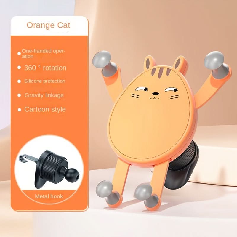 Creative Cat-Shaped Car Phone Mount-Universal ABS Dashboard