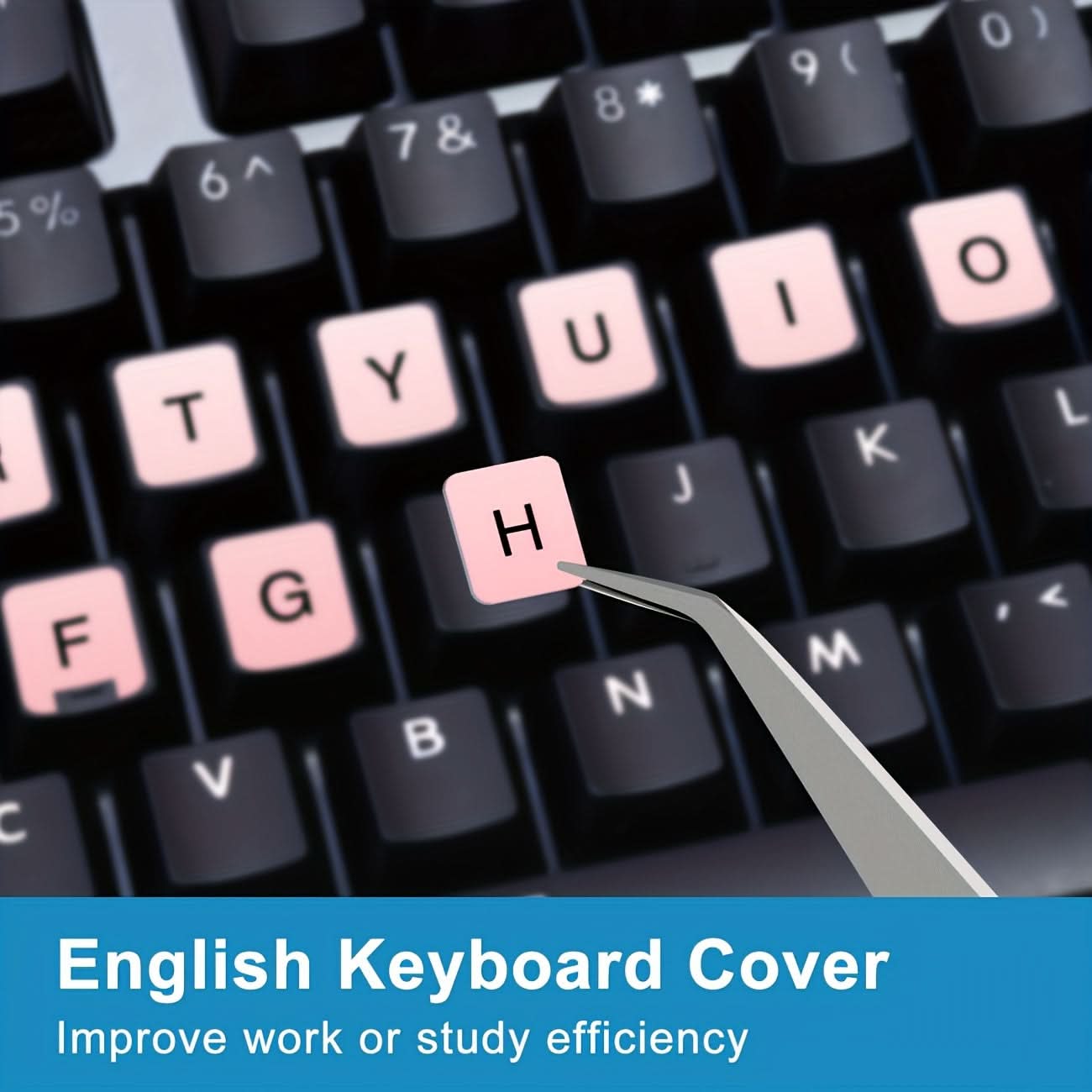 Pack of 2 Reusable Multicolored Keyboard Decals – Universal Stickers
