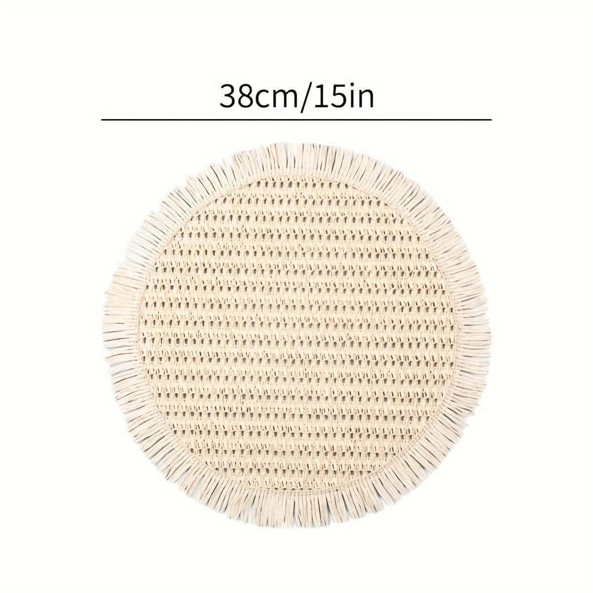 4pcs Rustic Chic Jute Placemats with Fringe